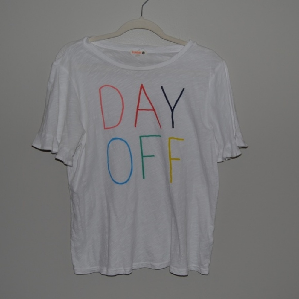 Sundry Day off With Rainbow Letters Tee Shirt